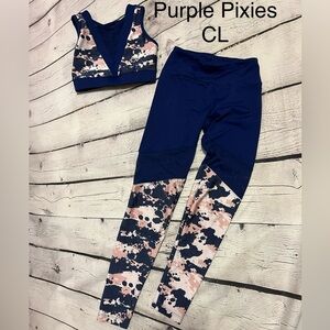 Purple Pixies dancewear set crop top and leggings